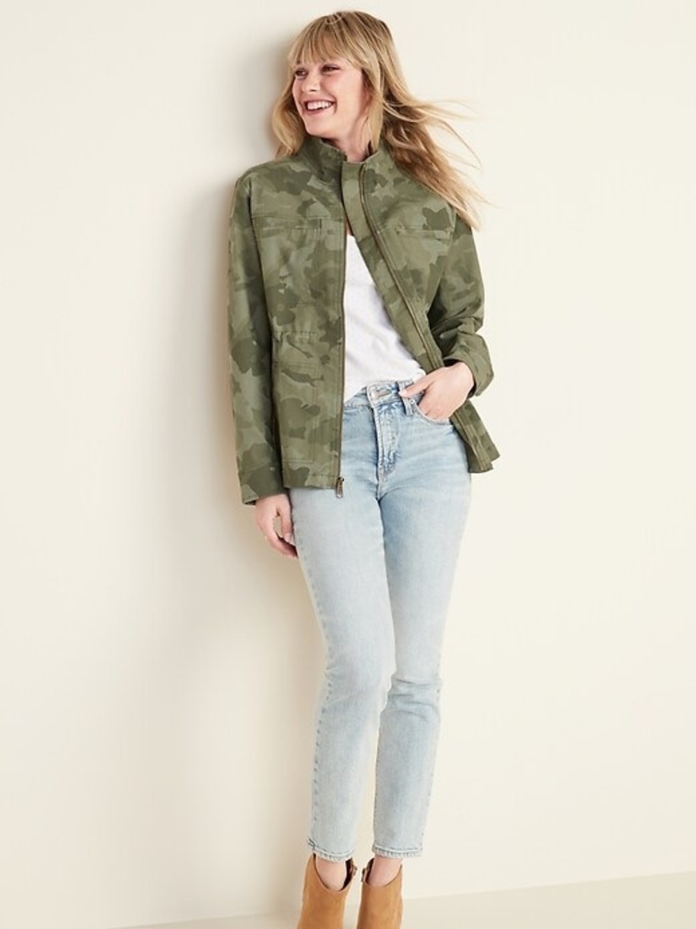 Old Navy Olive Green Camo Utility Jacket